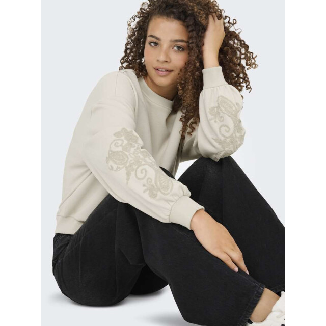 Only Onlbrooklyn l/s embroidery box swt birch/boho flow 15355805-180083003 large