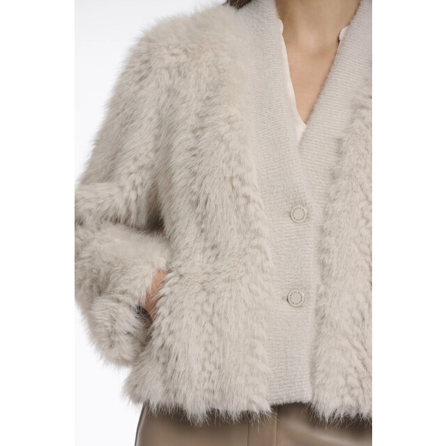 Rino & Pelle Chaimae.7002512 rino en pelle short faux fur jacket birch Chaimae.7002512 Birch large