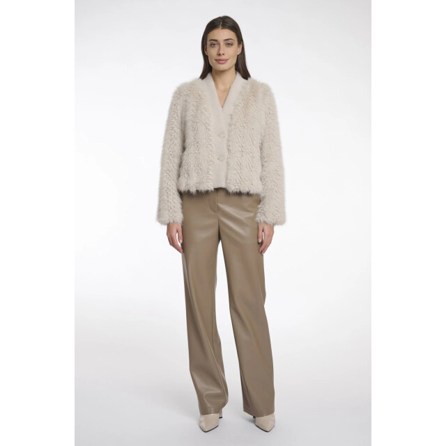 Rino & Pelle Chaimae.7002512 rino en pelle short faux fur jacket birch Chaimae.7002512 Birch large
