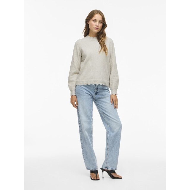 Vila vinikolina o-neck l/s knit top no 14106419 super light natural 06712.172.0049 large