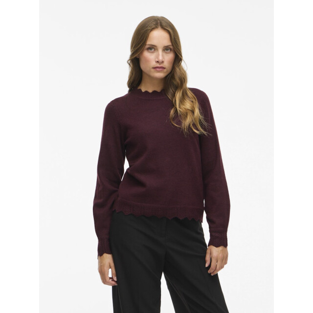 Vila Vinikolina o-neck ls knit top noos bordeaux 4219.47.0026 large