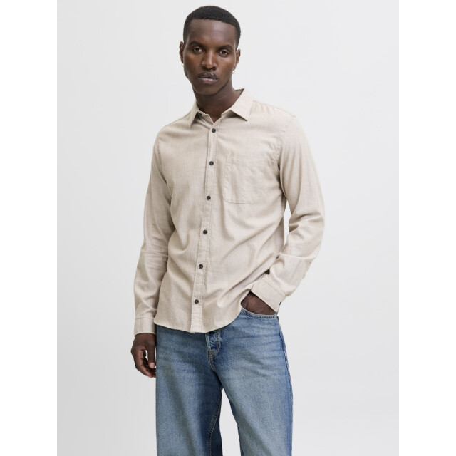 Jack & Jones Jjeclassic melange shirt ls noos zand 5309.04.0003 large