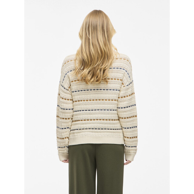 Vila Vimarian o-neck pointelle stripe knitr ecru dessin 4219.08.0022 large Vila Vimarian o-neck pointelle stripe knitr ecru dessin 4219.08.0022 large