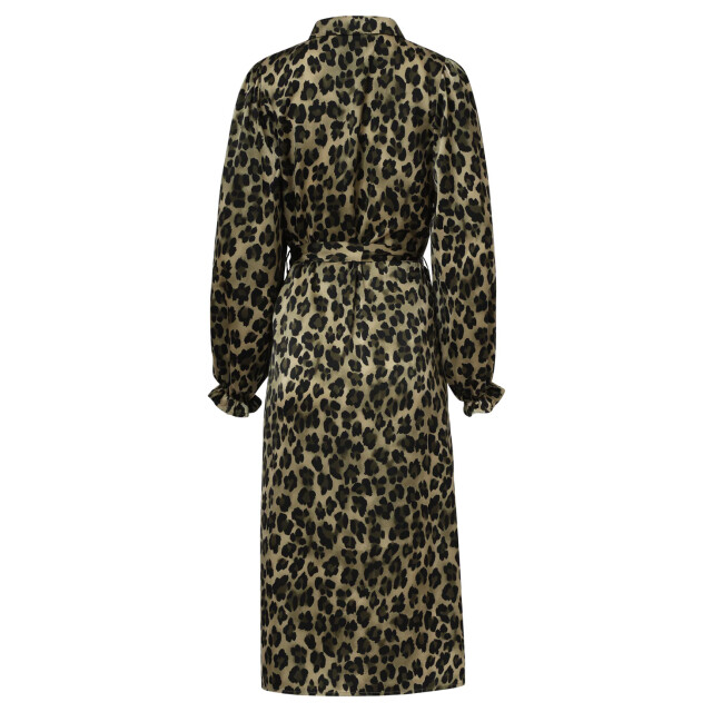Smashed Lemon Midi shirtjurk met luipaardprint in army en zwart | 25559-550-999 large