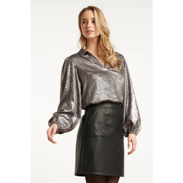 Smashed Lemon Damesglanzende top met trendy losvallende p... | 8720331383765 large