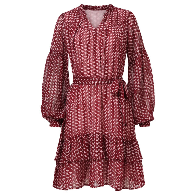 Smashed Lemon Bordeaux en babyroze geometrische jurk | 25706-470-400 large Smashed Lemon Bordeaux en babyroze geometrische jurk | 25706-470-400 large