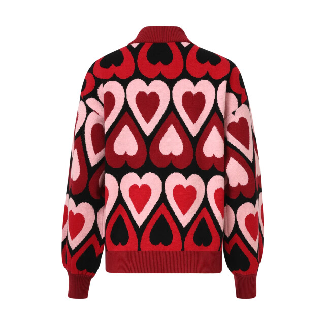 Smashed Lemon Gebreide haartjes knit top in rood en bordeaux | 8720331372172 large