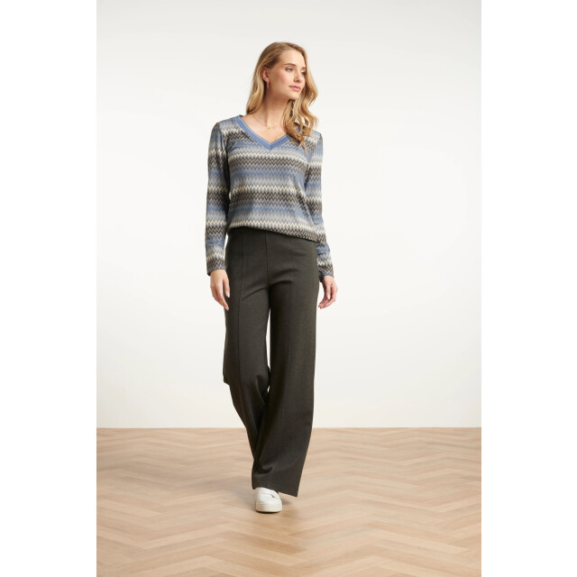 Smashed Lemon Damesstretch broek met wijde pijpen | 25636-975-S large Smashed Lemon Damesstretch broek met wijde pijpen | 25636-975-S large