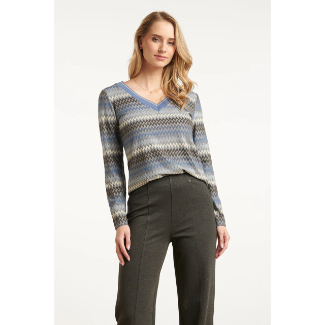 Smashed Lemon Lichtblauw en grijze top met zig-zag print | 8720331388487 large