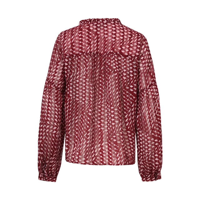 Smashed Lemon Bordeaux en babyroze geometrische geprint blouse | 8720331391401 large