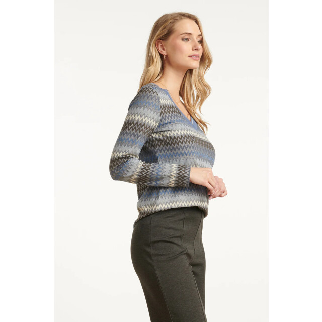 Smashed Lemon Lichtblauw en grijze top met zig-zag print | 8720331388487 large