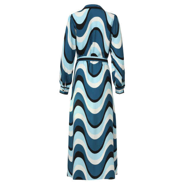 Smashed Lemon Golvende print maxi jurk in zwart en blauw | 25582-600-998 large Smashed Lemon Golvende print maxi jurk in zwart en blauw | 25582-600-998 large