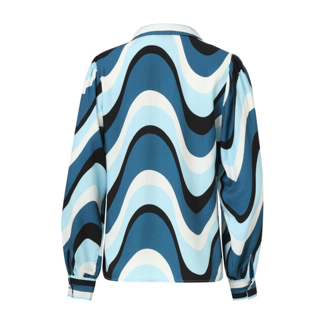 Smashed Lemon Golvende print top in zwart en blauw | 8720331376569 large