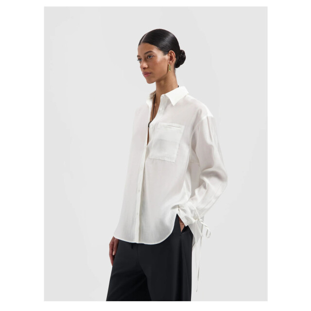 Olaf Hussein Semi-sheer tie detail shirt blouses w220303 W220303 large