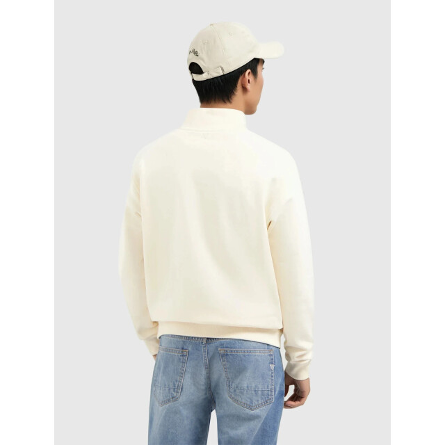 Pure Path Embroidery half-zip sweater ecru 159323542 large