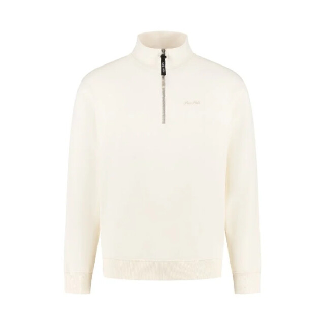 Pure Path Embroidery half-zip sweater ecru 159323542 large