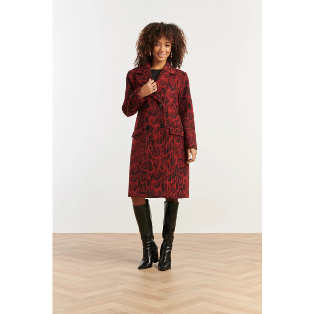 Smashed Lemon Dierenprint jas in rood met zwart | 8720331372653 large