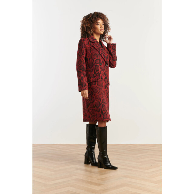 Smashed Lemon Dierenprint jas in rood met zwart | 8720331372653 large