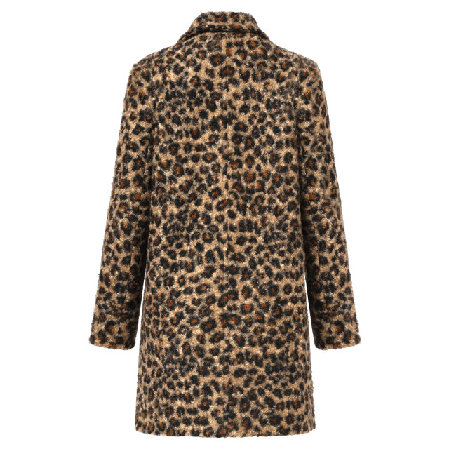 Smashed Lemon Bouclé dierenprint jas in camel en zwart | 8720331372790 large