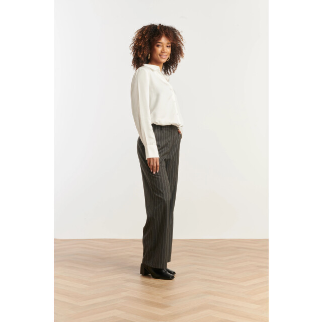 Smashed Lemon Grijs en wit pinstriped broek | 8720331385127 large