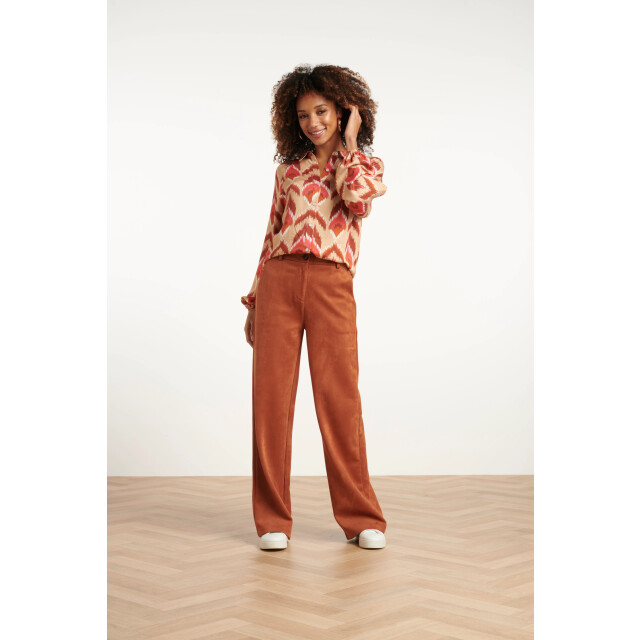 Smashed Lemon Aztec print blouse in warmroze en camel | 8720331376248 large