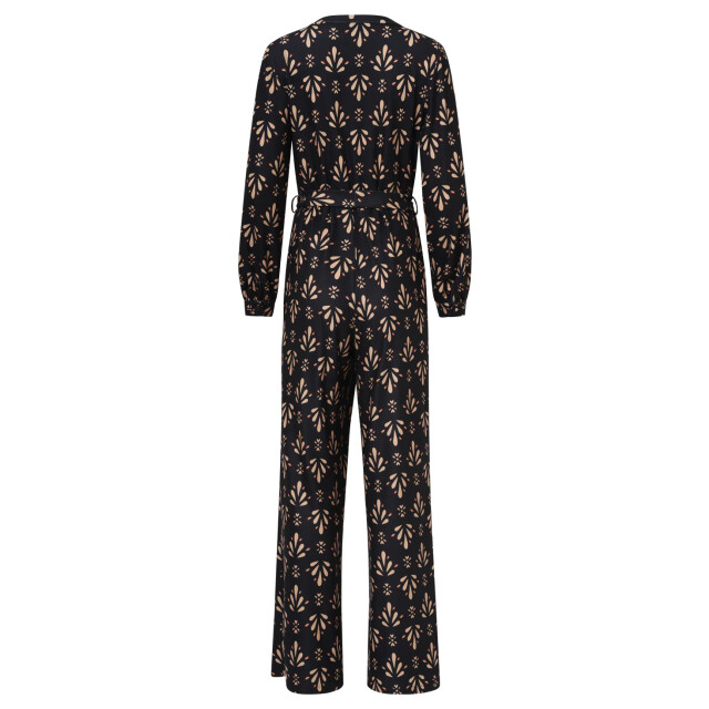 Smashed Lemon Stretchstof ornament geprint jumpsuit in zwart en camel | 8720331378334 large