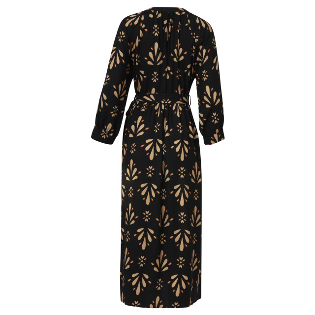 Smashed Lemon Ornament geprint maxi jurk in zwart en camel | 25599-999-735 large