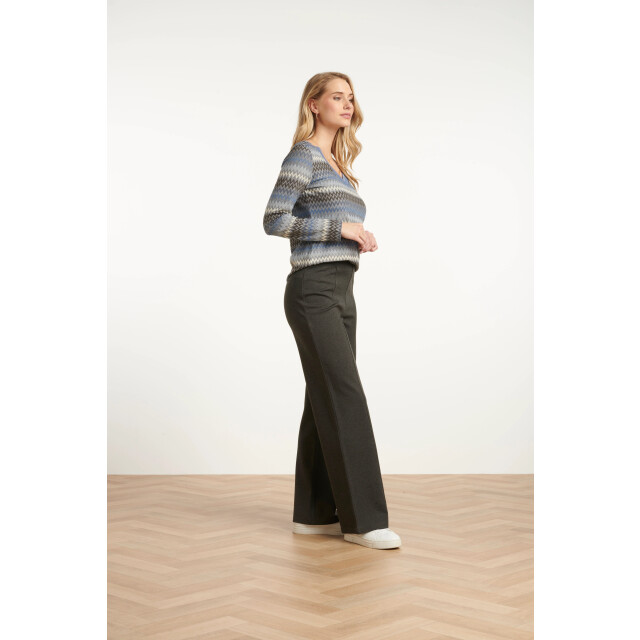 Smashed Lemon Damesstretch broek met wijde pijpen | 25636-975-S large Smashed Lemon Damesstretch broek met wijde pijpen | 25636-975-S large