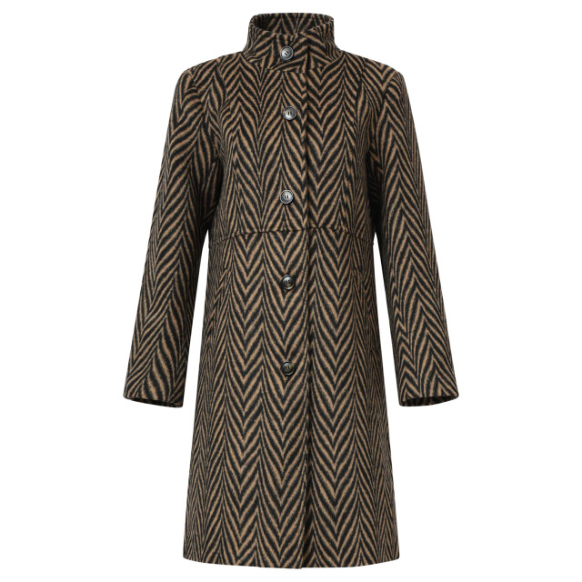 Smashed Lemon Jas met visgraatprint in zwart en camel | 8720331372530 large