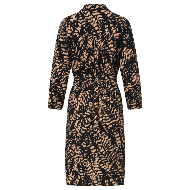 Smashed Lemon Korte jurk met abstract zwart en camel print | 25692-999-735 large Smashed Lemon Korte jurk met abstract zwart en camel print | 25692-999-735 large