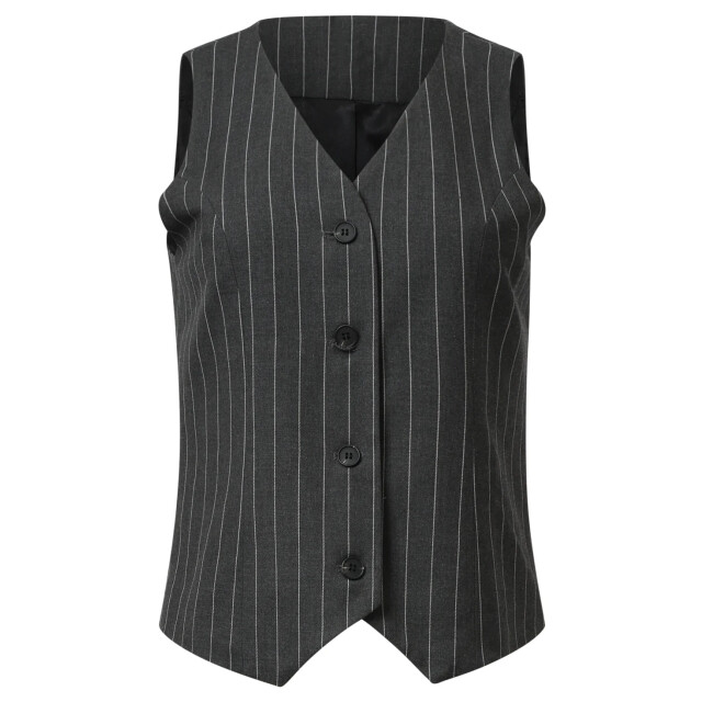 Smashed Lemon Modieus en getailleerd grijs en wit pinstriped gilet | 8720331385189 large