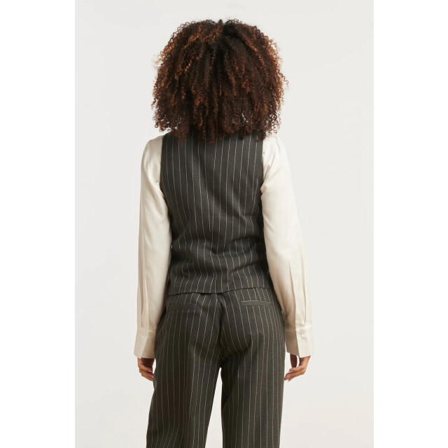 Smashed Lemon Modieus en getailleerd grijs en wit pinstriped gilet | 8720331385189 large
