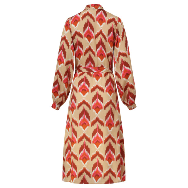 Smashed Lemon Aztec midi jurk in warmroze en camel | 25572-735-998 large Smashed Lemon Aztec midi jurk in warmroze en camel | 25572-735-998 large
