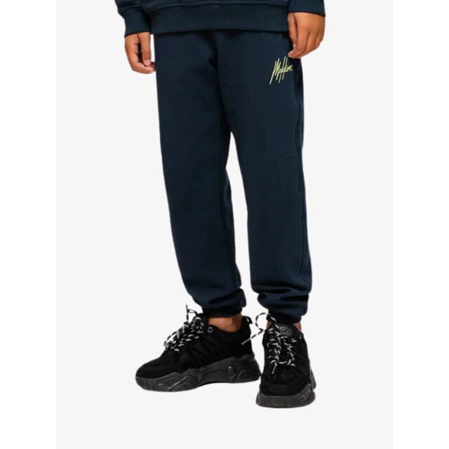 Malelions Jongens joggingbroek counter trackpants navy bright yellow MJ1-AW25-41-720 large