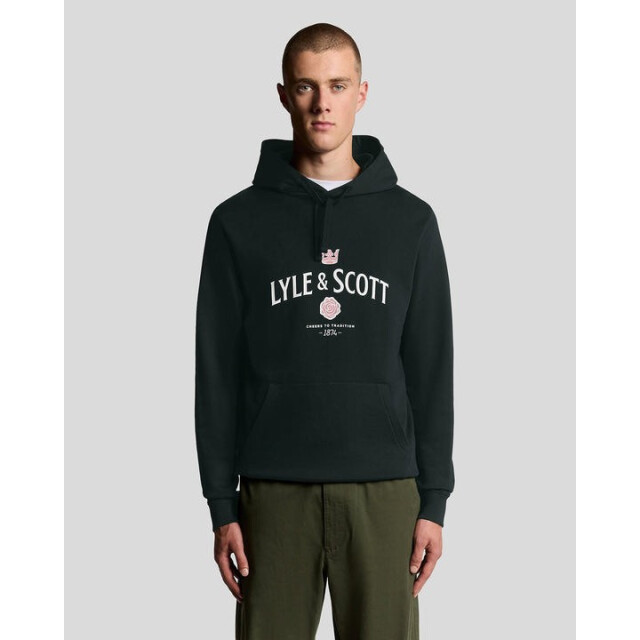 Lyle and Scott Ml2333v graphic hoodie espresso heren sweat Espresso/ML2333V Graphic Hoodie large