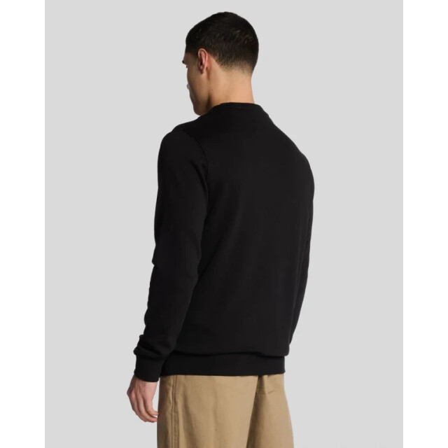 Lyle and Scott Ml2255ton superfine crew jet black heren sweater Jet Black/ML2255TON Superfine Crew large