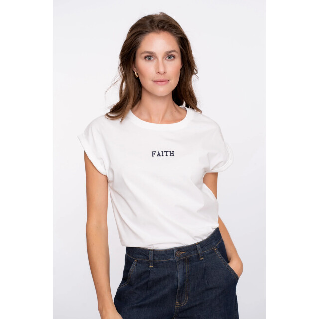 Geisha 52607-41 010 t-shirt embroidered word off-white/silver 52607-41 010 large