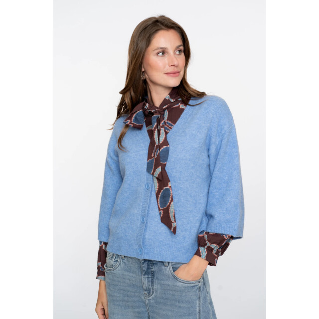 Geisha 54532-14 625 cardigan v-neck 3/4 sleeves blue 54532-14 625 large