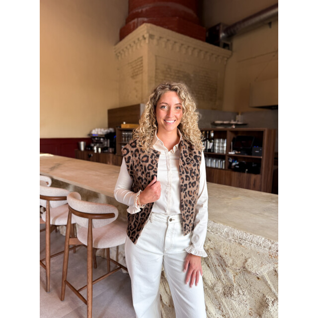 Rino & Pelle Elona.5012511 rino en pelle short waistcoat leopard Elona.5012511 Leopard large