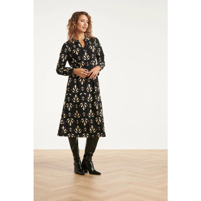 Smashed Lemon Ornamental geprint zwart en wit travel jurk | 25656-999-010 large Smashed Lemon Ornamental geprint zwart en wit travel jurk | 25656-999-010 large