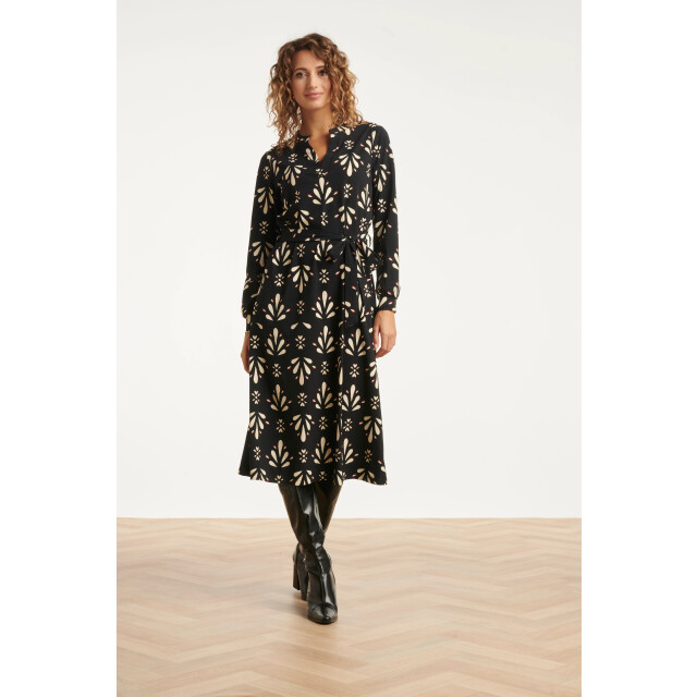 Smashed Lemon Ornamental geprint zwart en wit travel jurk | 25656-999-010 large Smashed Lemon Ornamental geprint zwart en wit travel jurk | 25656-999-010 large