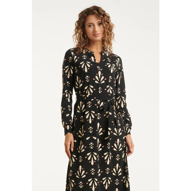 Smashed Lemon Ornamental geprint zwart en wit travel jurk | 25656-999-010 large Smashed Lemon Ornamental geprint zwart en wit travel jurk | 25656-999-010 large