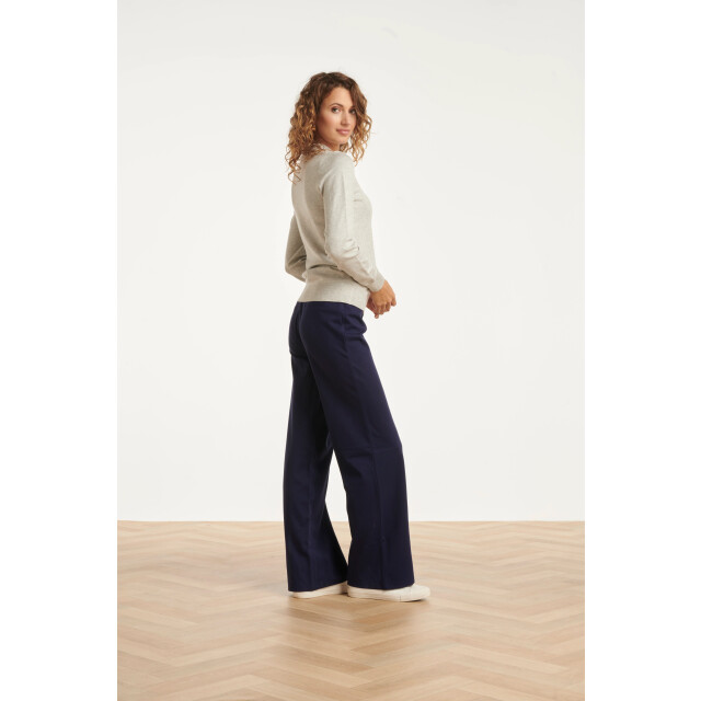 Smashed Lemon Damesstretch charcoal broek met wijde pijpen | 25636-675-4XL large Smashed Lemon Damesstretch charcoal broek met wijde pijpen | 25636-675-4XL large