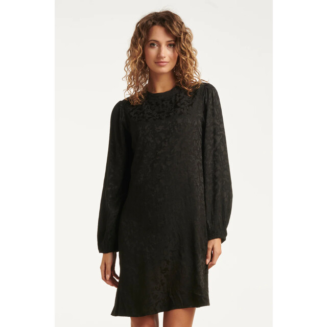 Smashed Lemon Zwarte jacquard jurk | 25709-999-3XL large Smashed Lemon Zwarte jacquard jurk | 25709-999-3XL large