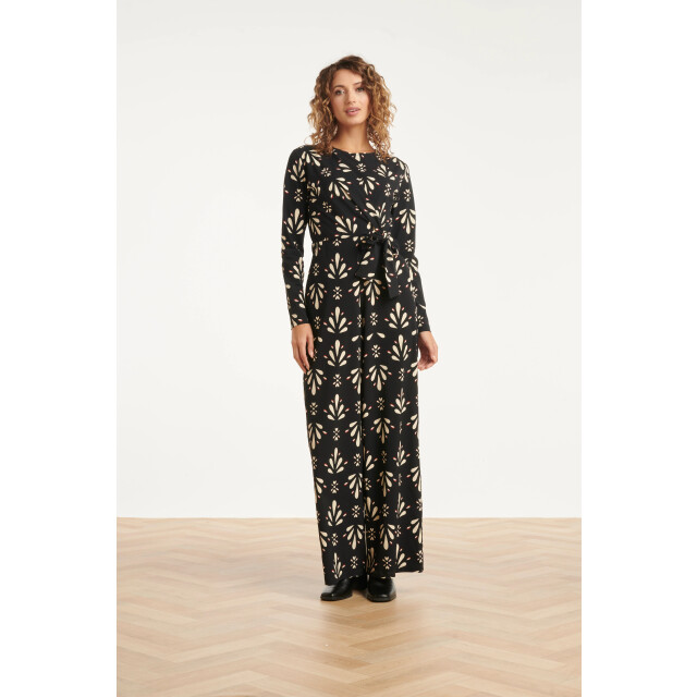 Smashed Lemon Zwart en wit ornamentaal print jumpsuit in travelkwaliteit | 8720331387848 large