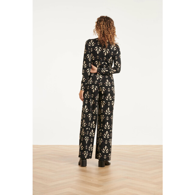 Smashed Lemon Zwart en wit ornamentaal print jumpsuit in travelkwaliteit | 8720331387848 large