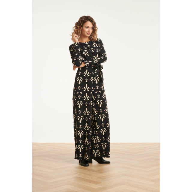 Smashed Lemon Zwart en wit ornamentaal print jumpsuit in travelkwaliteit | 8720331387848 large