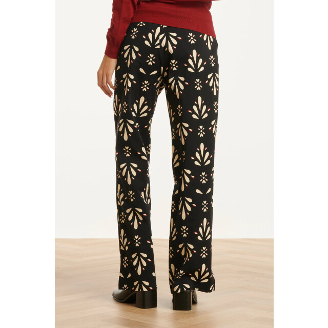Smashed Lemon Zwart en offwhite travelkwaliteit broek | 25651-999-010 large Smashed Lemon Zwart en offwhite travelkwaliteit broek | 25651-999-010 large