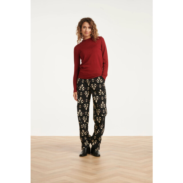 Smashed Lemon Zwart en offwhite travelkwaliteit broek | 25651-999-010 large Smashed Lemon Zwart en offwhite travelkwaliteit broek | 25651-999-010 large