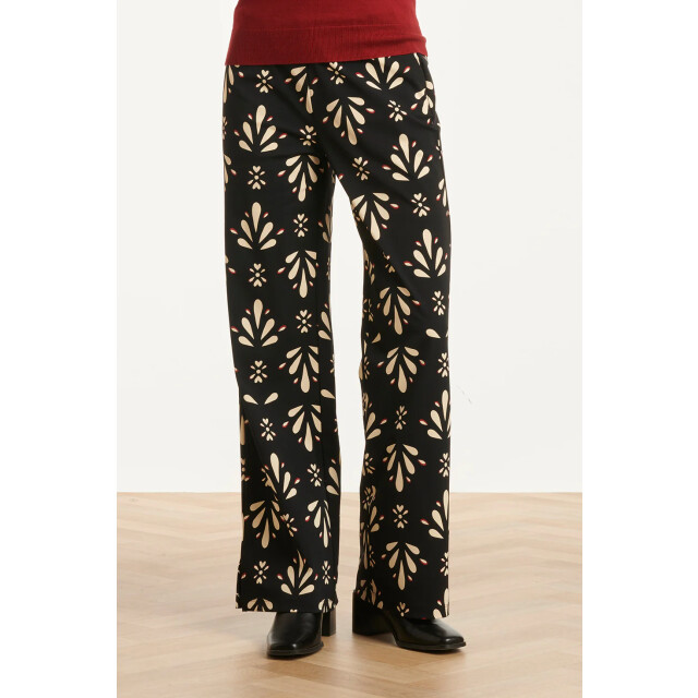 Smashed Lemon Zwart en offwhite travelkwaliteit broek | 25651-999-010 large Smashed Lemon Zwart en offwhite travelkwaliteit broek | 25651-999-010 large